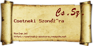 Csetneki Szonóra névjegykártya